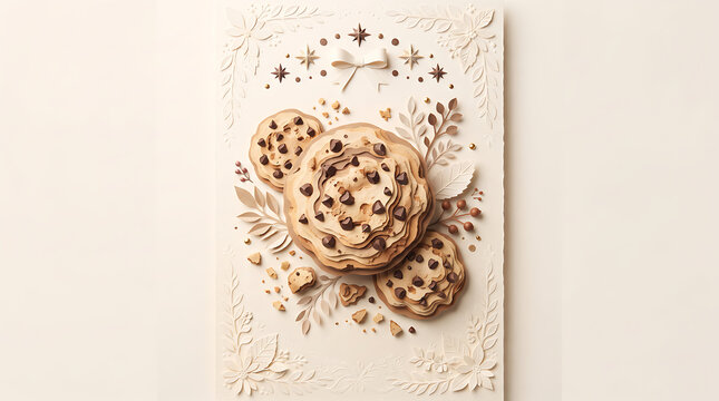Stack of Chocolate Chip Cookies on White Paper Surface