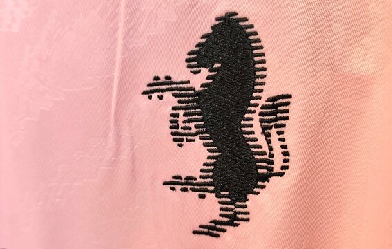 Photo of the embroidered emblem of Juventus football club on the 2026&ndash;2027 away kit. Juventus is an Italian professional football club based in Turin, Piedmont.