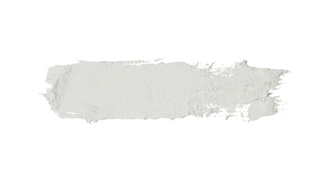 White cosmetic clay smear isolated on transparent background