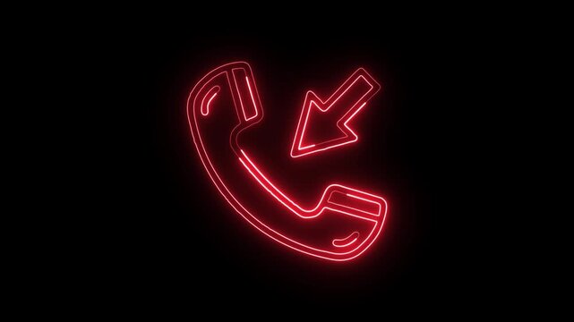 Call to Action Icon Animation with Glowing Lines on Black Background
