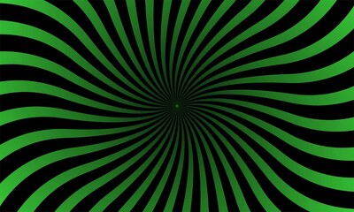 Obraz premium Abstract background featuring a hypnotic spiral pattern with vibrant green and black curved lines radiating from centre