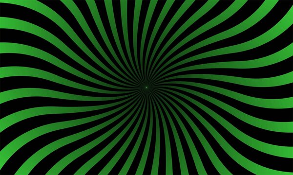 Abstract background featuring a hypnotic spiral pattern with vibrant green and black curved lines radiating from centre