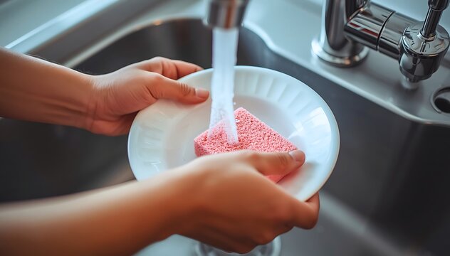 woman washing  pleat hands
