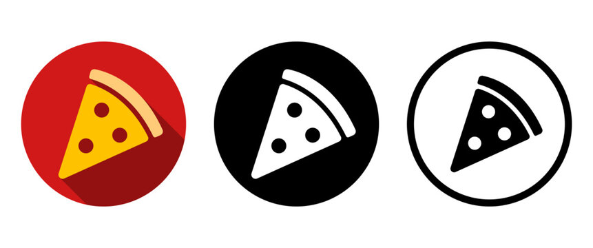 Pizza Slice Icon Set Italian Fast Food Delivery UI Badge