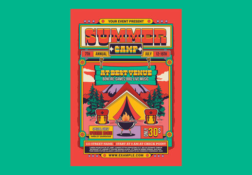 Summer Camp Event Flyer Template