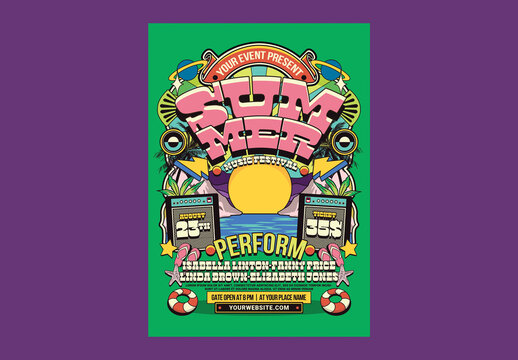 Summer Beach Music Festival Flyer