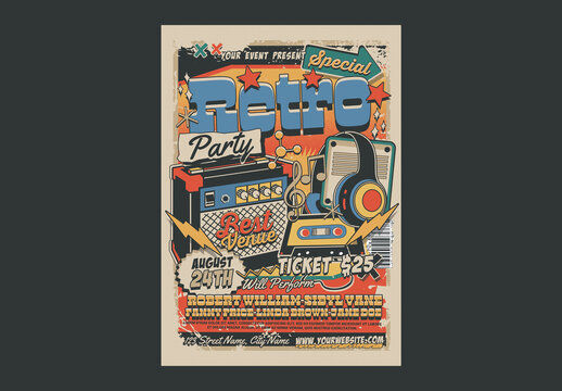Retro Music Party Flyer