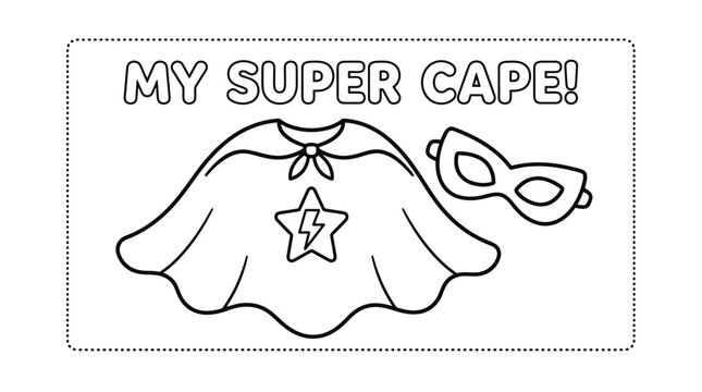 Baby Superhero Coloring Page For Kids Vector Illustration