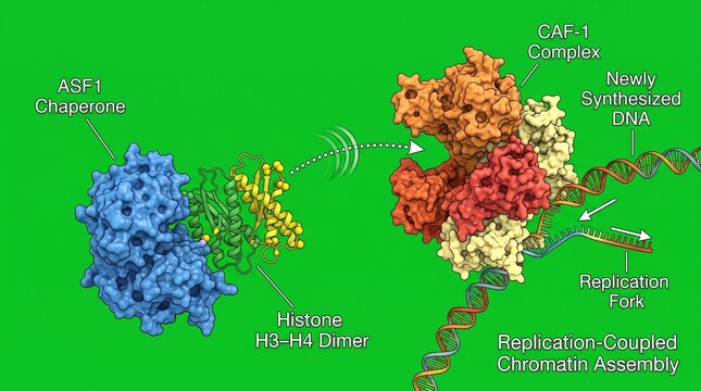 ASF1 chaperone transferring histones to CAF-1 complex for replication-coupled chromatin assembly
