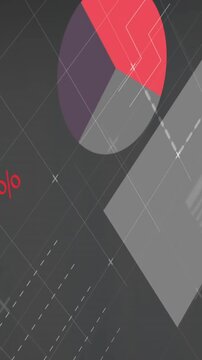 Animation of financial data processing over cityscape