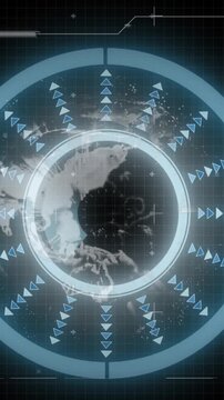 Animation of data processing over black background
