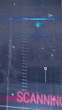 Animation of data processing over cityscape
