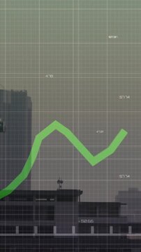 Animation of graph and processing data over cityscape