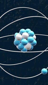 Animation of mathematical equations and molecules on black background