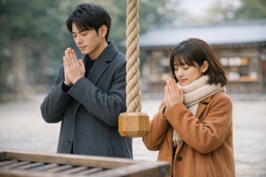 初詣　神社　参拝