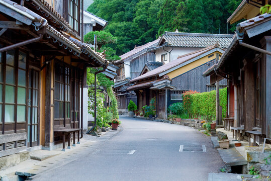 Preserved Historic Street in Iwami Ginzan Omori Town Japan