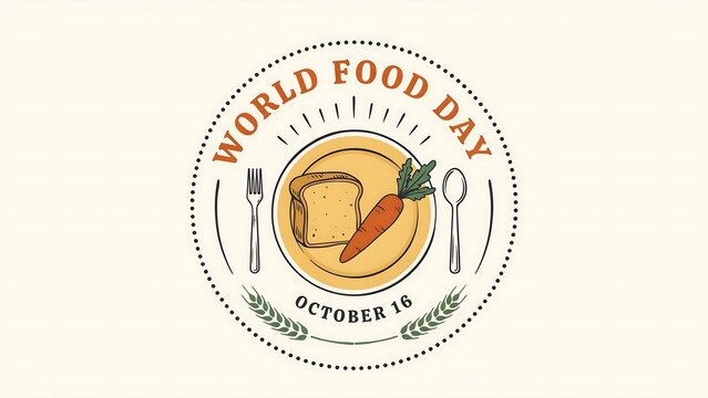 World food day logo with sandwich and utensils