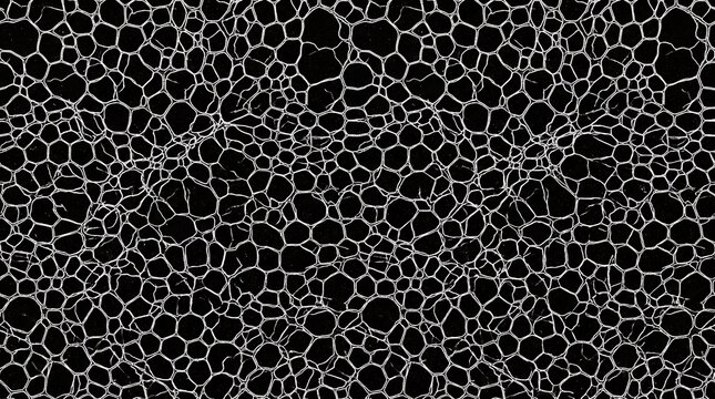  Voronoi cellular crack pattern on black background for abstract science, geology and microscopic cell structure design concepts