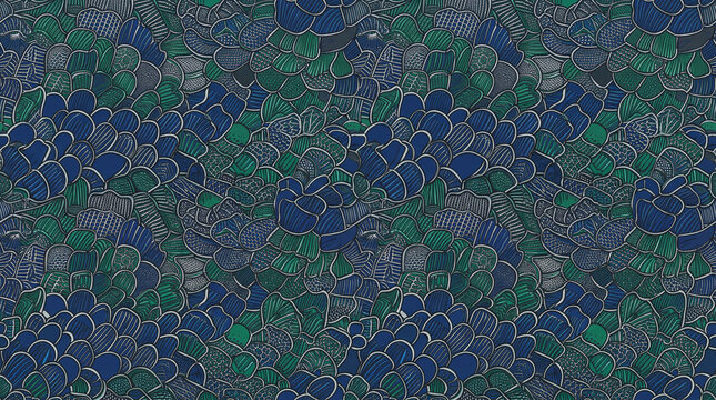 Blue and green autostereogram stereogram 3D optical illusion texture background with hidden image magic eye cool tones autostereogram stereogram background perception abstract illusion