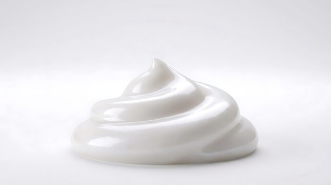 White cream swirl on white background