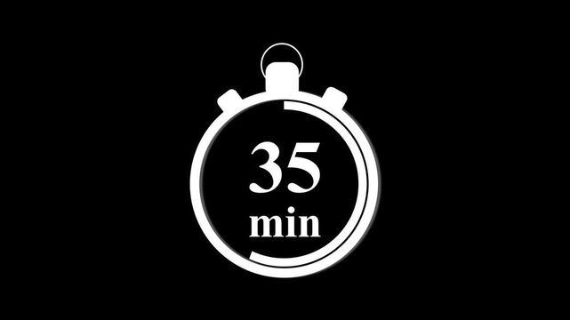 35 minute stopwatch timer with progress bar for countdown and time management 35 minutes clock