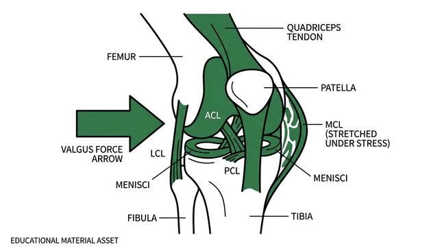 Knee Joint Anatomy Valgus Force Stress Mcl Ligament Diagram