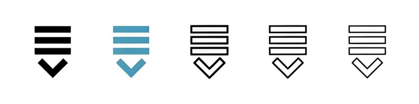 List dropdown icon collection set. Thin line customizable illustration. Contour symbol. Vector isolated outline drawing. Editable stroke