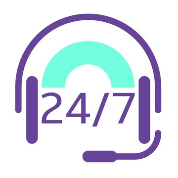 24/7 Customer Support Service Icon