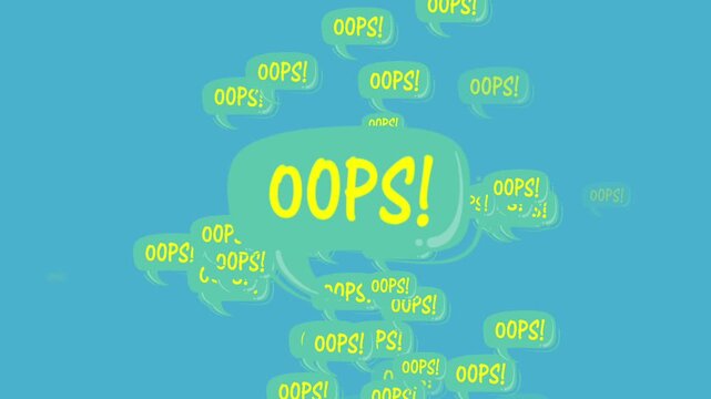 Digital Illustration of Oops Speech Bubbles in Bright Colors