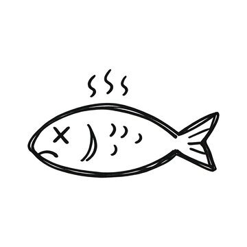 PNG Cartoon dead fish illustration.