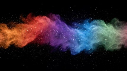 Fototapeta premium Colorful cosmic nebula on black background