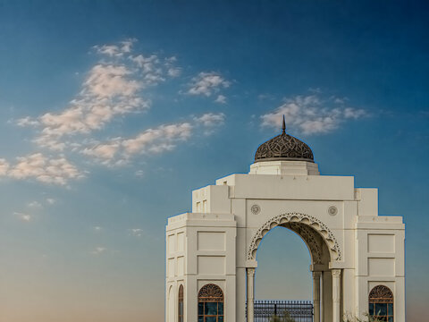 National Assembly of Bahrain VIP Ceremonial Entry Gatehouse Under Construction in Manama. Taken on 22 August, Juffiar Bahrain 