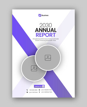 Brochure cover or annual report flyer design template for corporate business agency