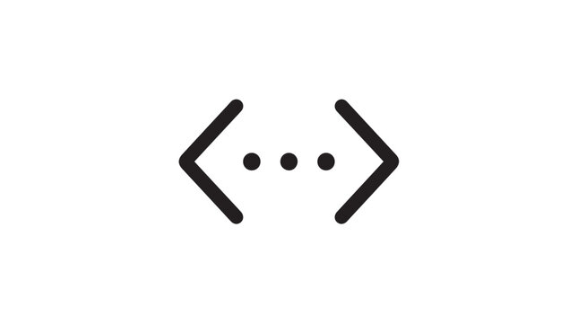 Code Snippet Icon with Angle Brackets and Ellipsis Symbol for Graphic Resources.