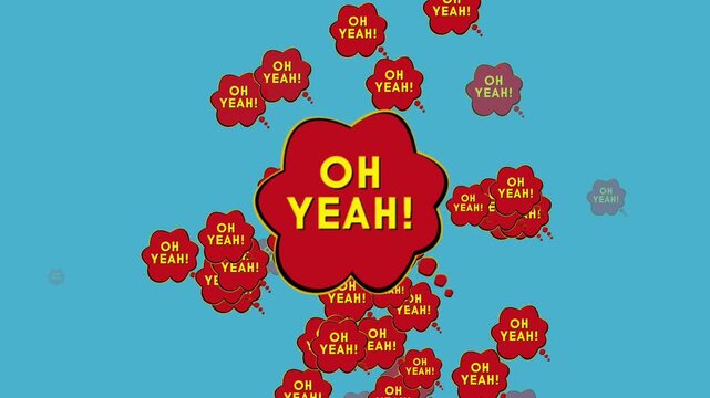 Colorful comic speech bubbles with 'Oh Yeah!' text for celebration