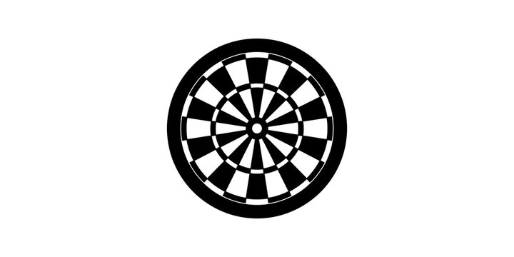 Dartboard target icon silhouette in classic circular dart game pattern on transparent background isolated graphic for sport competition leisure bullseye concepts.