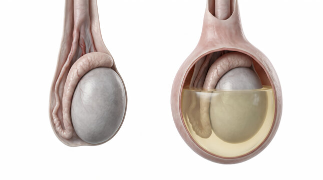 Healthy Human Testis Compared with Hydrocele and Fluid Around the Testicle