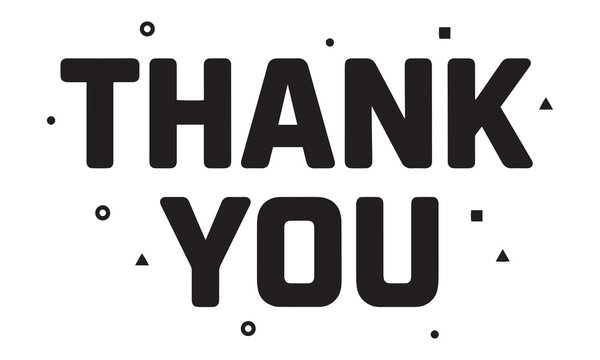 Thank You Hand Drawn Typography Quote Vector Illustration with Decorative Elements
