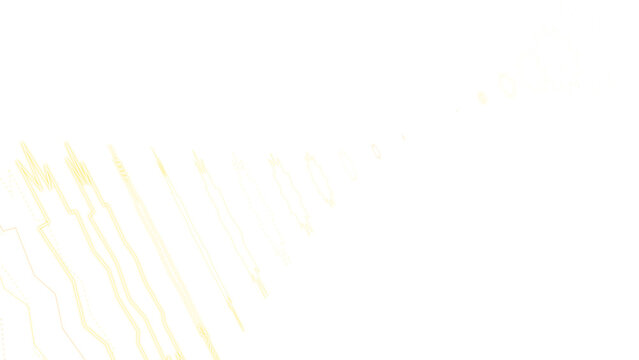 Minimalist golden yellow zig zag linear elements arranged in a fading perspective style across darkness