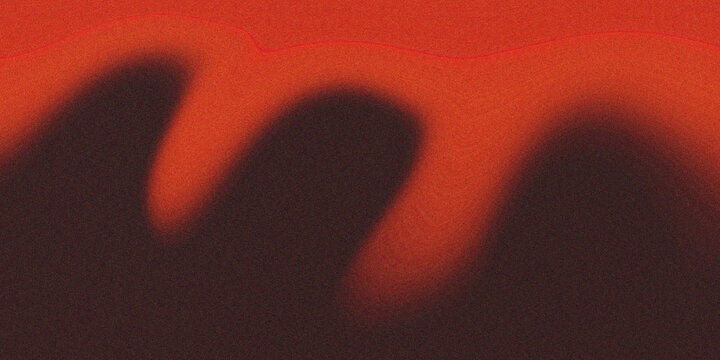 Close-up of vibrant red and black abstract texture with dramatic shadow play and organic patterns