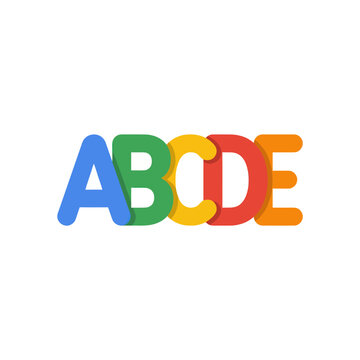 Colorful ABCDE letters, alphabet, learning, education, fun