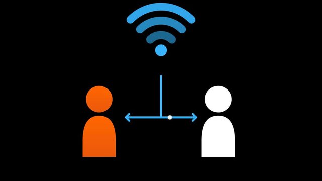 People Sending Information with Wireless Connection
