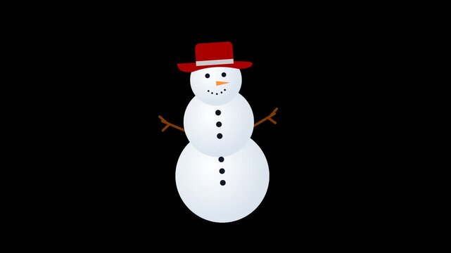snowman with red hat and scarf