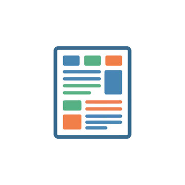 Digital Newsletter Icon, Online Publication, Web Content Layout
