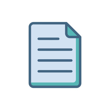 Document Icon - Clean Vector Illustration of Paper Sheet with Lines