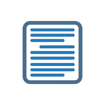 Document Icon with Blue Lines, Represents Information, Data, or Text