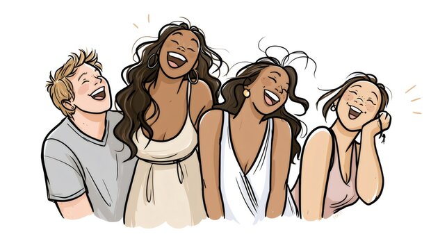 Diverse young adults laughing together showing joy and friendship