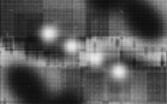 Abstract black and white halftone dot pattern background texture isolated on transparent background