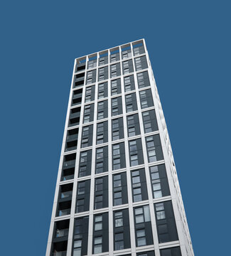 Modern Apartment Tower Blue Sky
