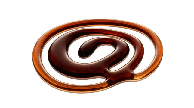 Wooden at symbol sign isolated on transparent background for email and internet communication.
